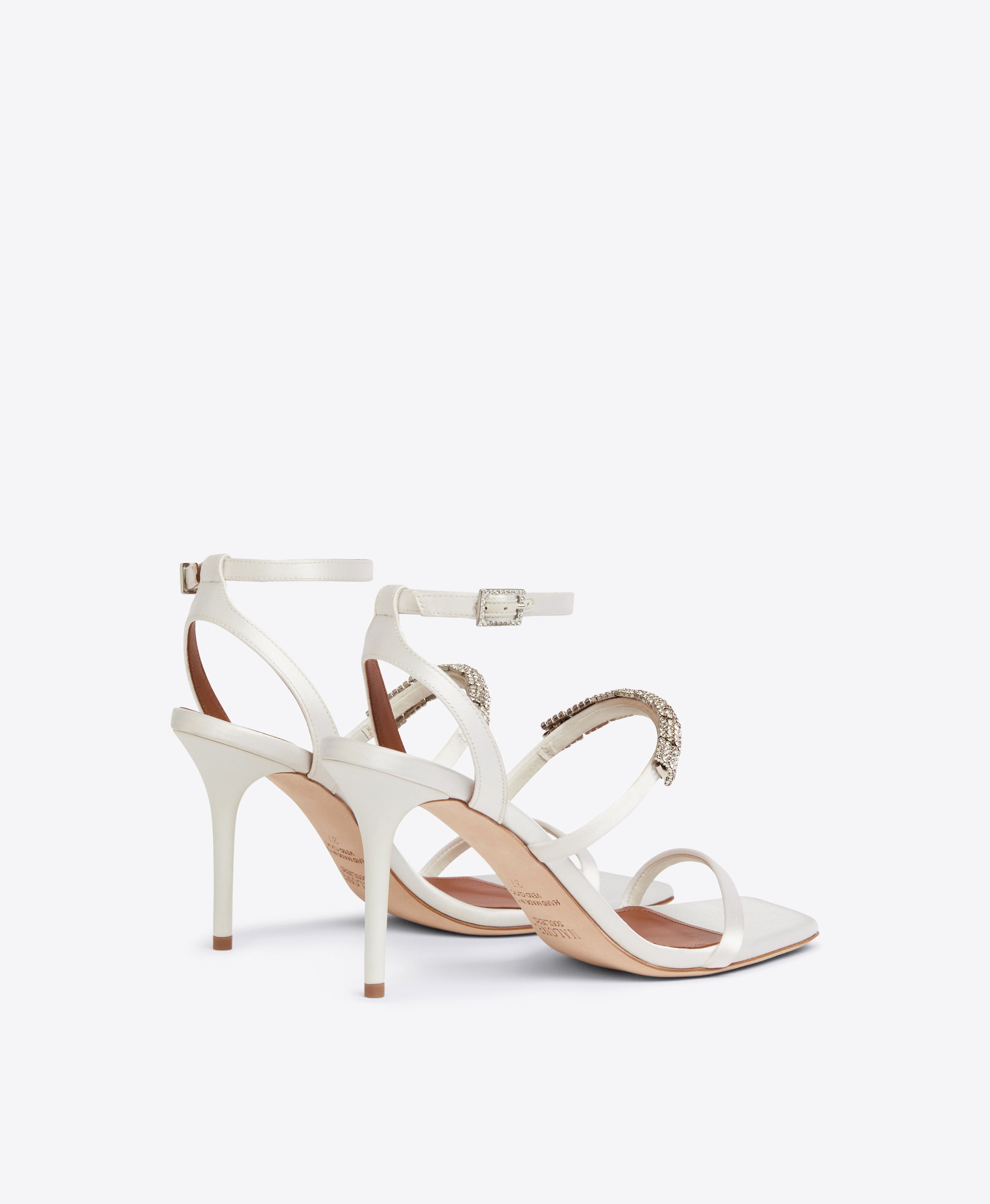 Wide Fit Off White Croc Open Toe Strappy Heels | New Look